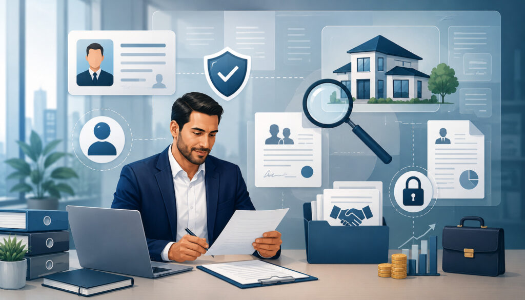 Personal and ownership information verification illustration
