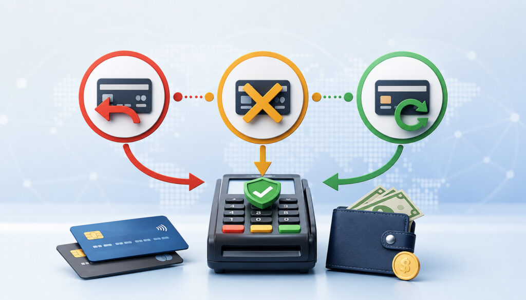 Authorization reversals, voids, and refunds payment illustration