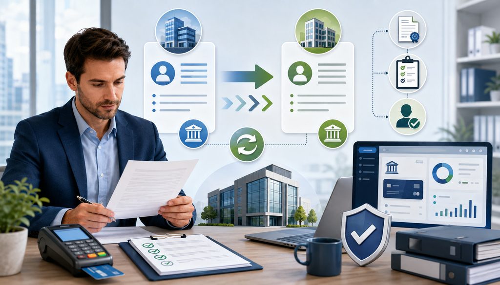 Business owner updating legal entity and EIN information for a merchant account