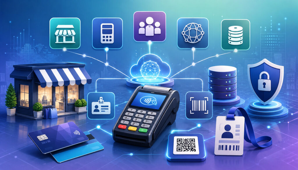 Payment processing identifiers connected to a merchant POS system