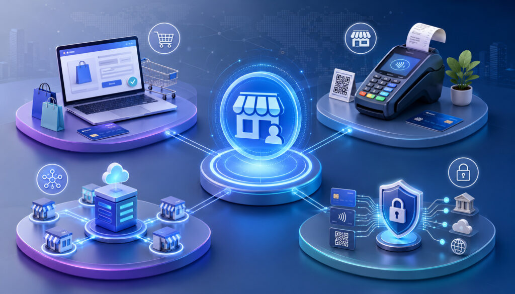 Merchant ID connecting eCommerce, POS, payment facilitators, and gateways