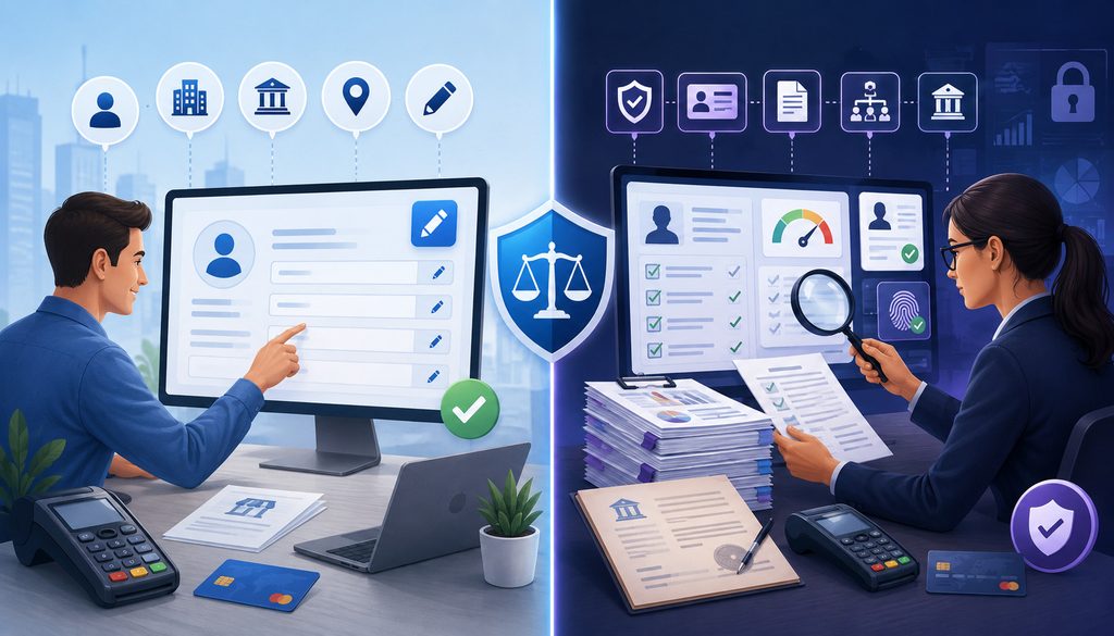 Merchant profile update and re-underwriting compliance review process